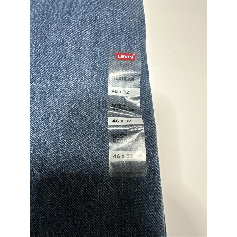 Levis Men's 505 Regular Fit Jeans, Big & Tall, Medium Stonewash, 46x32 - Picture 3 of 11